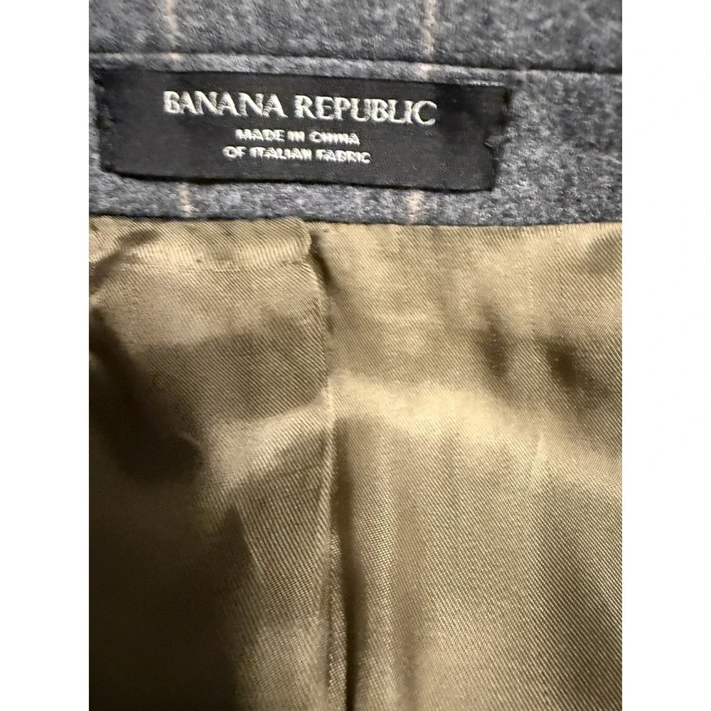 Banana Republic Vitale Barberis 42R Blazer Wool Gray Stripe Jacket